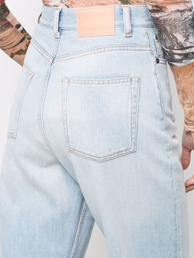 Shop Acne Studios Cropped Denim Jeans In Blau
