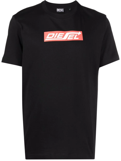 Diesel T-diegor New Logo Tee Red In Black | ModeSens