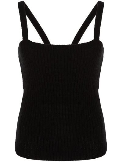 Shop Adam Lippes Brushed-cashmere Camisole Top In Black