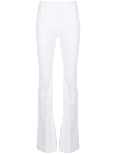 Shop Adam Lippes Eva Flared-leg Trousers In White