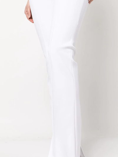 Shop Adam Lippes Eva Flared-leg Trousers In White