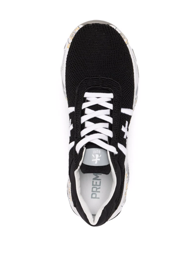 Shop Premiata Buff Lace-up Sneakers In Black
