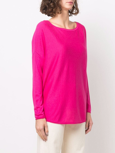 Shop Snobby Sheep Round-neck Rib-trimmed Jumper In Rosa