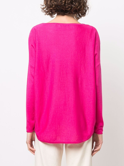 Shop Snobby Sheep Round-neck Rib-trimmed Jumper In Rosa