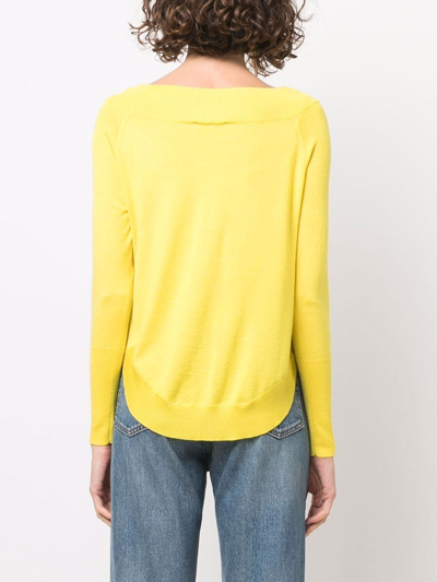 Shop Snobby Sheep Ribbed-knit Off-shoulder Top In Gelb