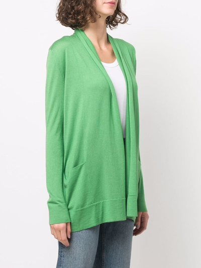 Shop Snobby Sheep Open-front Rib-trimmed Cardigan In Grün