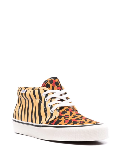 Shop Vans Pattered High-top Sneakers In Orange