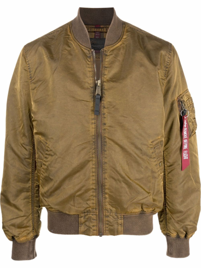 Shop Alpha Industries Oversized Bomber Jacket In Orange