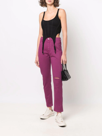 Shop Icon Denim Naomi High-waisted Skinny Jeans In Violett