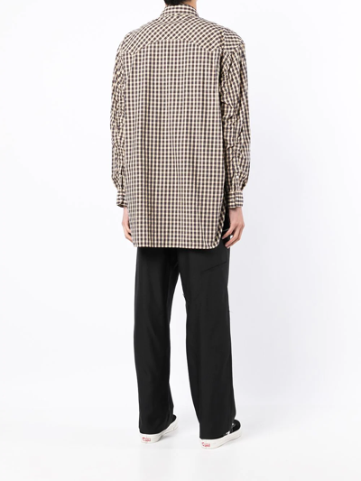 Shop Undercoverism Checked Long-sleeved Shirt In Blau