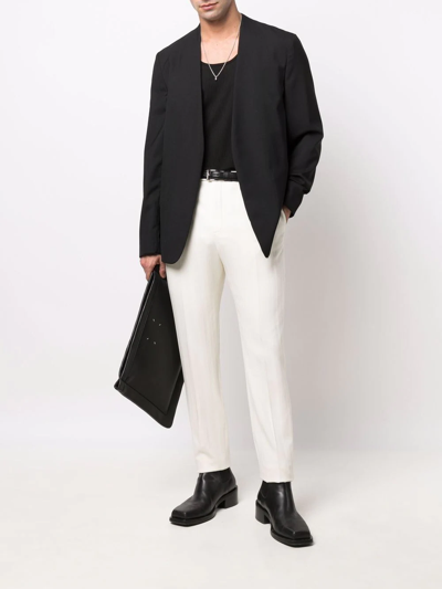 Shop Saint Laurent Slim-fit Pinstripe Trousers In Weiss