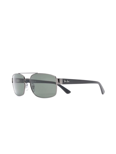 Ray Ban Rectangle-frame Sunglasses In Schwarz