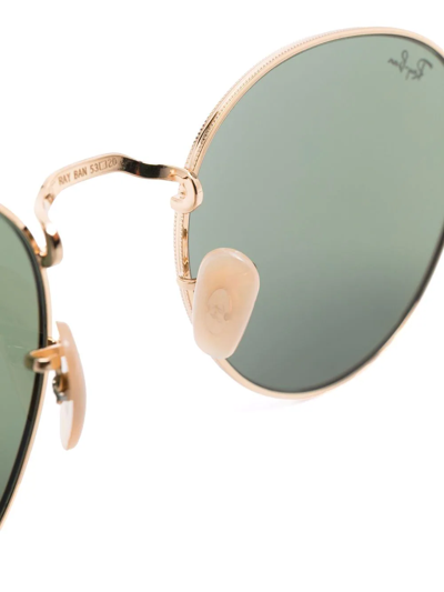 Shop Ray Ban Round-frame Sunglasses In Gold