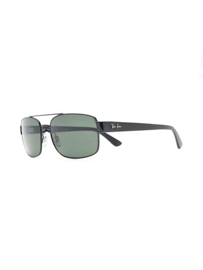 Ray Ban Rectangle-frame Sunglasses In Schwarz