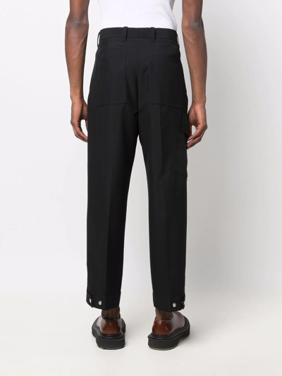 Shop Oamc Straight-leg Cotton Trousers In Schwarz