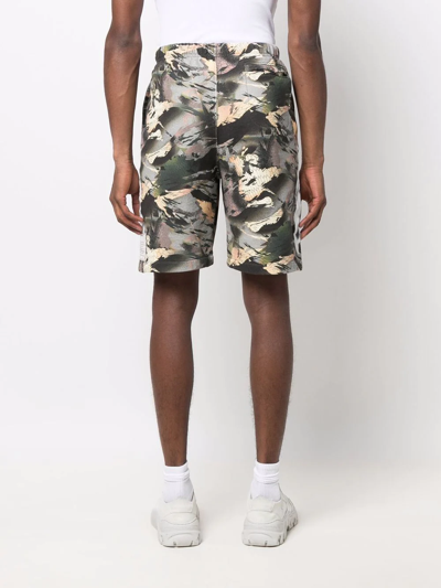 Shop Heron Preston Camouflage-print Track Shorts In Grün