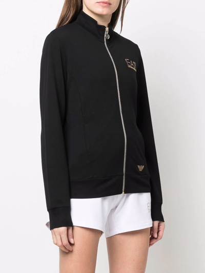 Ea7 Studded-logo Track Jacket In Schwarz