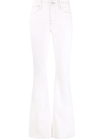 Shop Frame Le High Flared Jeans In Weiss