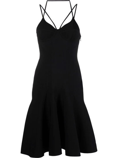 Shop Alexander Mcqueen Fluted Mini Dress In Black