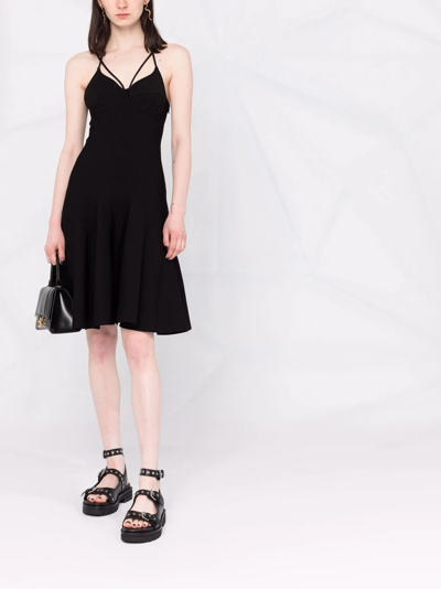 Shop Alexander Mcqueen Fluted Mini Dress In Black