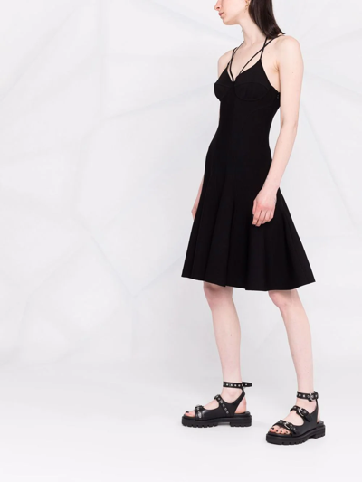 Shop Alexander Mcqueen Fluted Mini Dress In Black