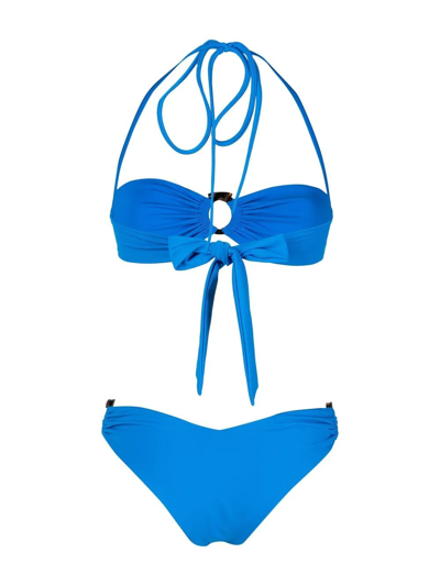 Shop Giuseppe Di Morabito Ring-embellished Bikini Set In Blau