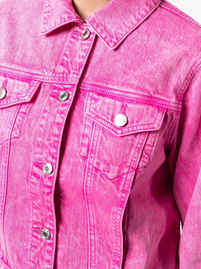 Shop Michael Michael Kors Multiple-pocket Denim Jacket In Rosa
