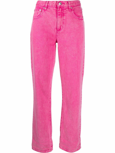 Michael Michael Kors Mid-rise Straight Jeans In Pink | ModeSens