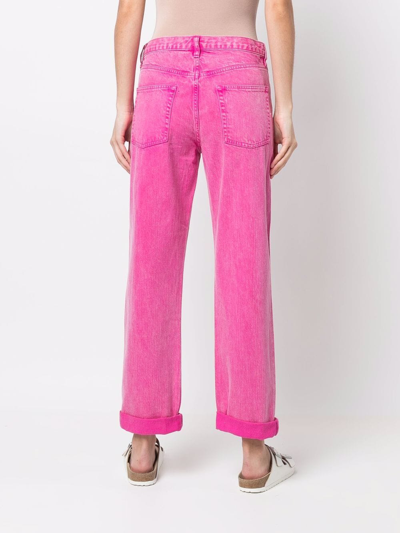 Shop Michael Michael Kors Mid-rise Straight Jeans In Rosa