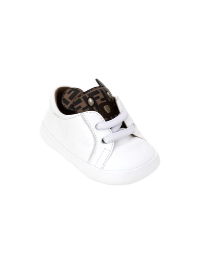 Shop Fendi Baby's Ff Logo Sneakers In White