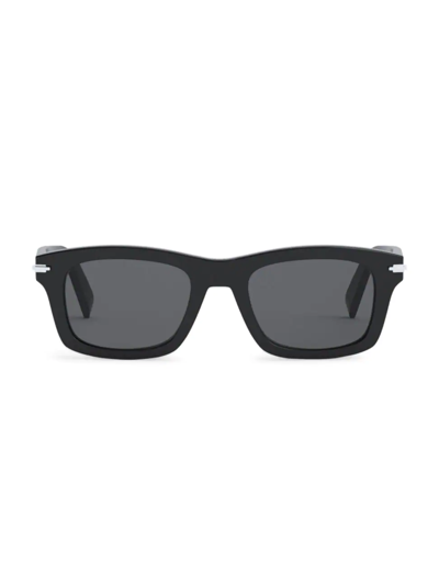 Shop Dior Men's Blacksuit S7i 52mm Rectangular Sunglasses In Black