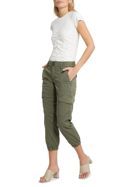Sanctuary Cali Straight Leg Crop Cargo Pants In Mossy Green