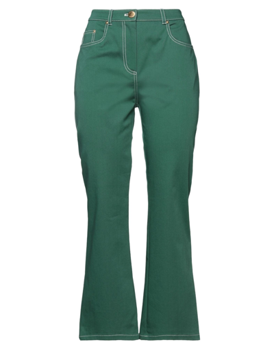 Shop Boutique Moschino Woman Pants Green Size 8 Cotton, Elastane