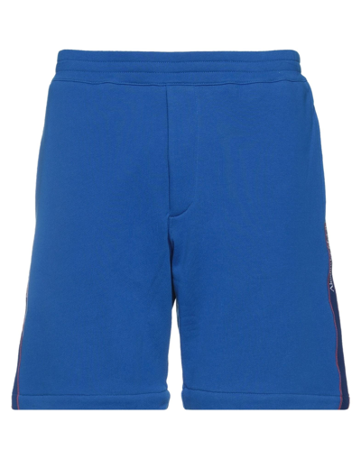 Shop Alexander Mcqueen Man Shorts & Bermuda Shorts Bright Blue Size S Cotton, Polyester