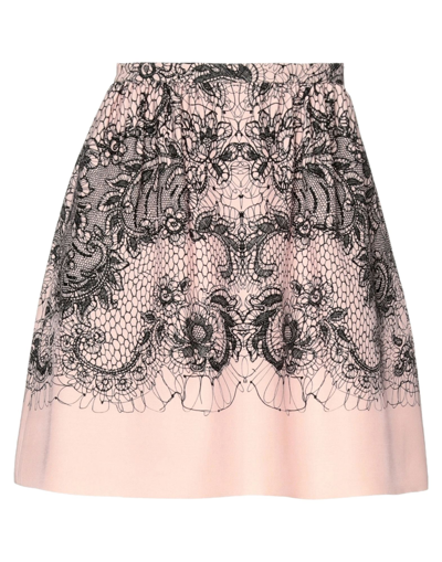 Shop Valentino Garavani Woman Mini Skirt Pink Size 6 Virgin Wool, Silk