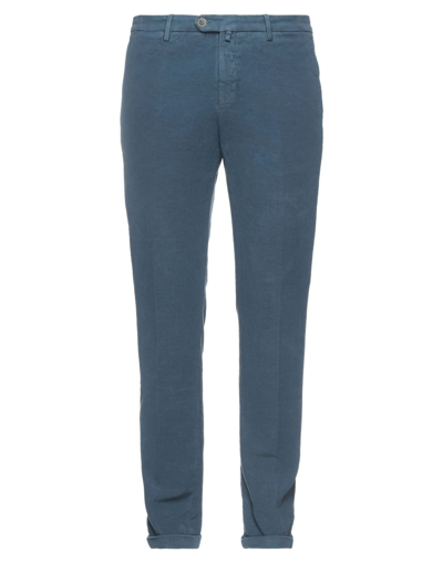 Shop B Settecento Man Pants Slate Blue Size 38 Cotton, Elastane