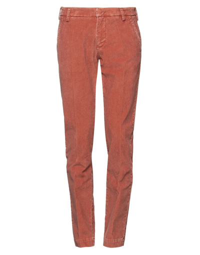 Shop Entre Amis Man Pants Rust Size 30 Cotton, Elastane In Red