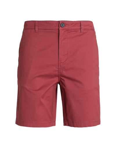 Shop Selected Homme Man Shorts & Bermuda Shorts Brick Red Size S Organic Cotton, Cotton, Elastane