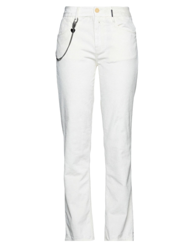 Shop High Woman Pants Ivory Size 12 Rayon, Cotton, Elastane In White