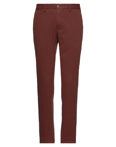 Shop Twenty-one Man Pants Rust Size 34 Cotton, Elastane In Red