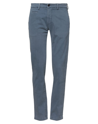 Shop Re-hash Re_hash Man Pants Slate Blue Size 32 Cotton, Elastane