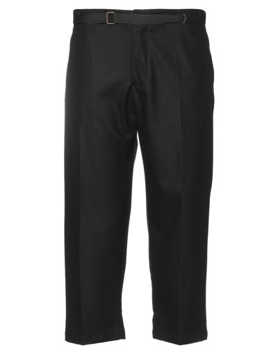 Costumein High-waisted Cropped Cotton Trousers In Black