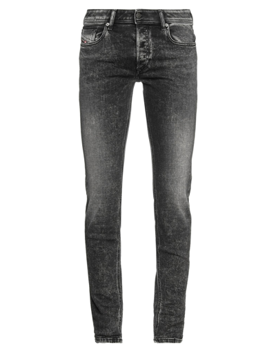 Shop Diesel Man Jeans Black Size 29w-32l Cotton, Polyester, Elastane, Bovine Leather