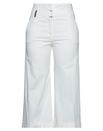 Shop Accuà By Psr Woman Pants Ivory Size 6 Cotton, Elastane In White
