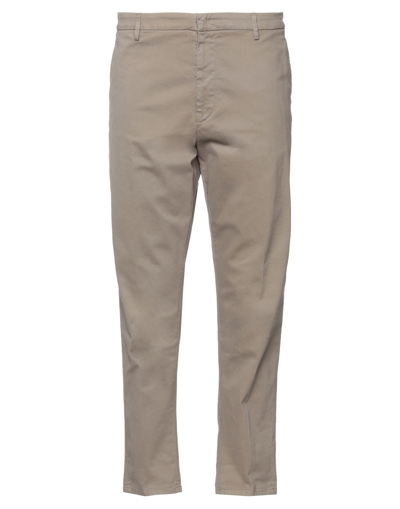Shop Dondup Man Pants Dove Grey Size 38 Cotton, Elastane