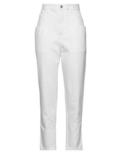 Shop Isabel Marant Woman Jeans White Size 8 Cotton