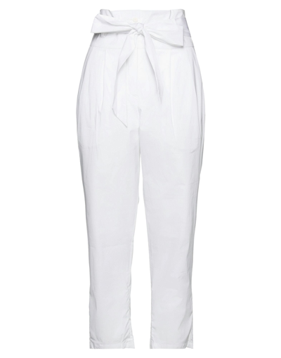 Shop Sara Roka Woman Pants White Size 2 Cotton, Elastane