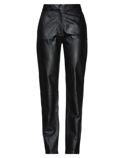 Shop Federica Tosi Woman Pants Black Size 10 Soft Leather