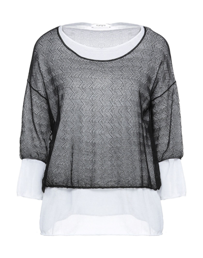 Shop Kangra Cashmere Kangra Woman Sweater Black Size 6 Cotton, Polyamide