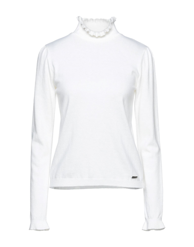 Shop Cristinaeffe Woman Turtleneck Ivory Size 6 Polyamide, Wool, Viscose, Cashmere In White